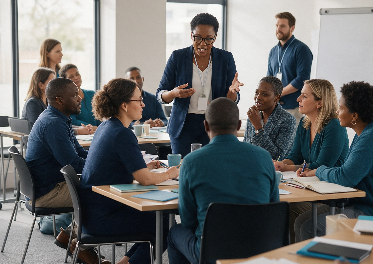 Diverse professionals participating in workplace neurodiversity training in South Africa
